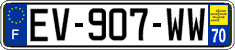 French license plate, SIV (ordinary)
