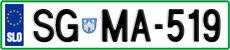 License plate of Slovenia, Cars