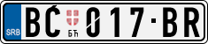 License plate of Serbia, Cars