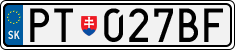 License plate of Slovakia, Cars