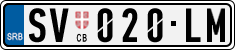 License plate of Serbia, Cars
