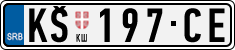 License plate of Serbia, Cars