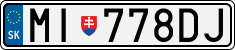 License plate of Slovakia, Cars