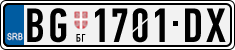 License plate of Serbia, Cars