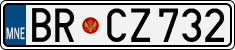License plate of Montenegro, Cars