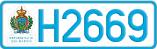 License plate of San Marino, Cars (A1234)