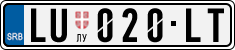 License plate of Serbia, Cars