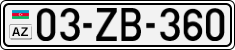 License plate of Azerbaijan, Cars