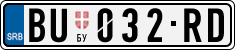 License plate of Serbia, Cars