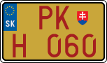 License plate of Slovakia, Oldtimers