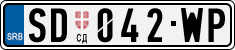 License plate of Serbia, Cars