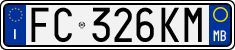 License plate of Italy, Cars (1994 year series)