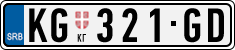 License plate of Serbia, Cars