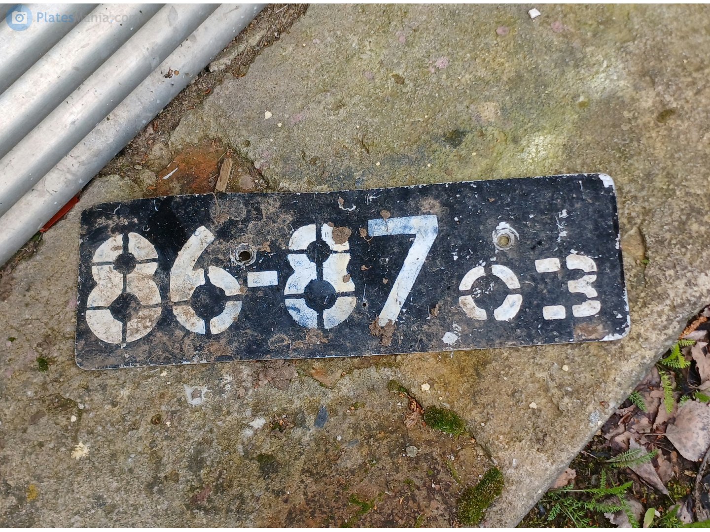 8687 ОЗ, License plate without vehicle 