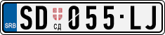 License plate of Serbia, Cars