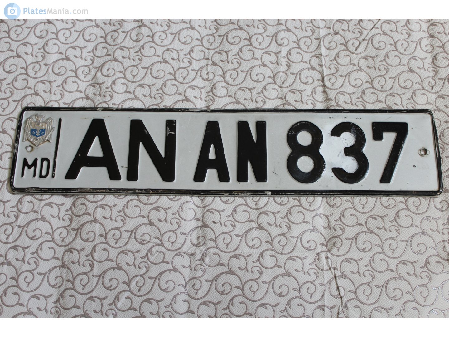 AN AN 837, License plate without vehicle 