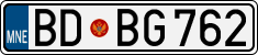 License plate of Montenegro, Cars