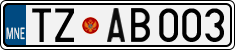 License plate of Montenegro, Cars