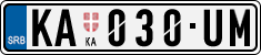 License plate of Serbia, Cars