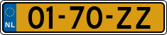 License plate of the Netherlands, Except vehicles / Oldtimers