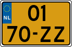 License plate of the Netherlands, Except vehicles / Oldtimers