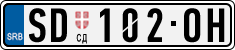 License plate of Serbia, Cars