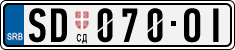 License plate of Serbia, Cars