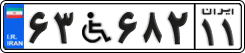 License plate of Iran, Vehicles for disabled persons