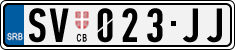 License plate of Serbia, Cars