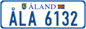 License plate of Åland, Cars (ÅLA 1234)