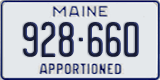 Maine, Specialty plates (123-456)