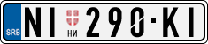 License plate of Serbia, Cars