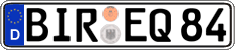 German license plate, Regular plates
