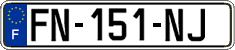 French license plate, SIV (ordinary)