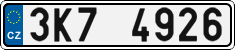 License plate of the Czech Republic, Cars (2001)