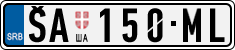 License plate of Serbia, Cars