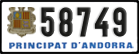 License plate of Andorra, Cars (1234(5))