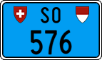 License plate of Switzerland, Work and fire vehicles (blue)