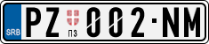 License plate of Serbia, Cars