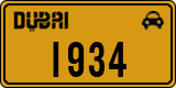 License plate of the UAE, Dubai, Taxi
