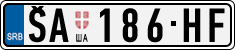 License plate of Serbia, Cars