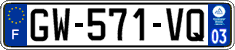 French license plate, SIV (ordinary)