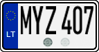License plate of Lithuania, Cars