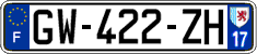 French license plate, SIV (ordinary)