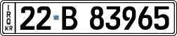 License plate of Iraq, 2022 year system