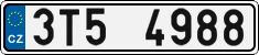 License plate of the Czech Republic, Cars (2001)