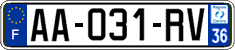 French license plate, SIV (ordinary)