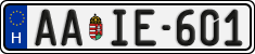 license plates of Hungary, Regular plates (2022)