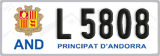 License plate of Andorra, Cars (A 1234)