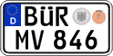 German license plate, Regular plates